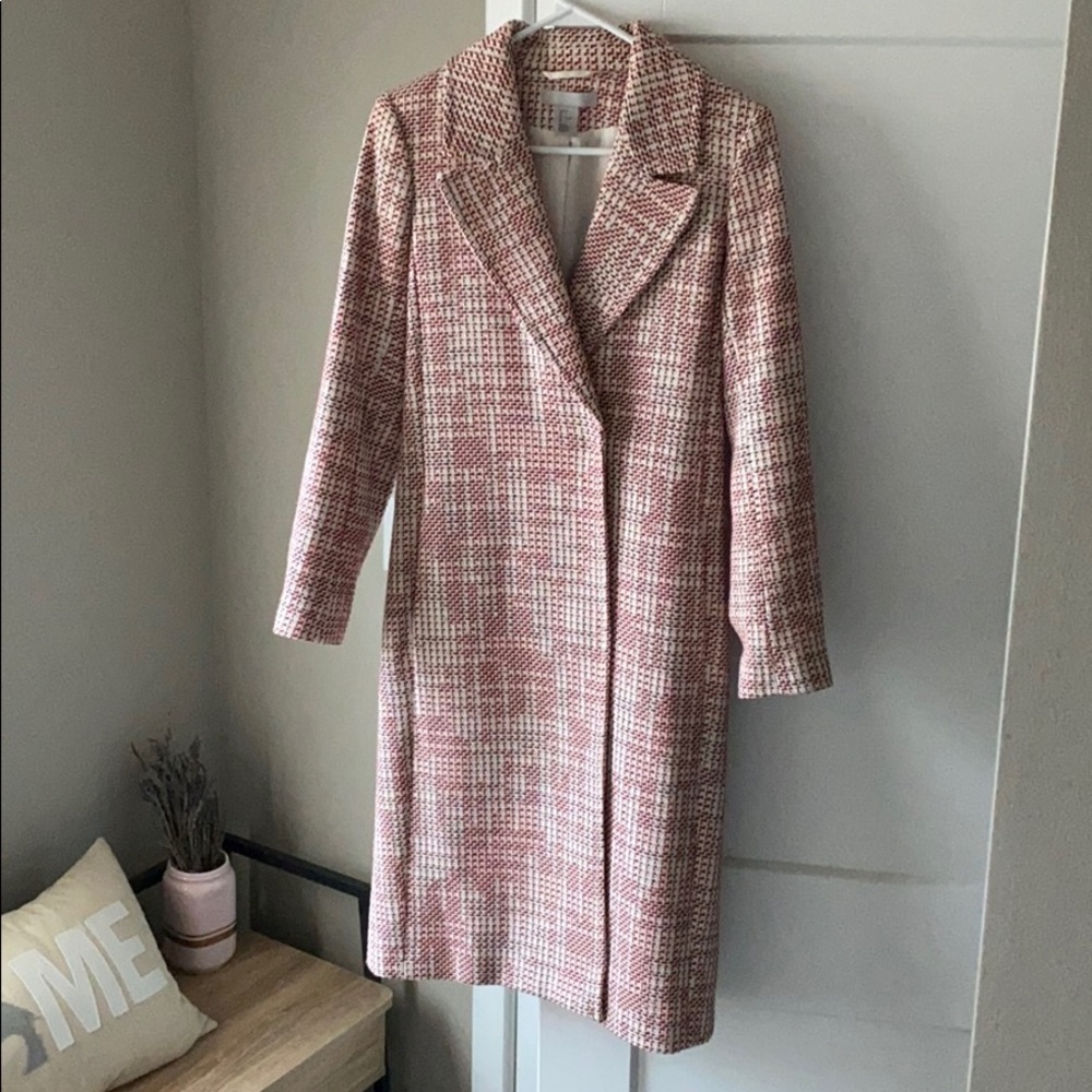 Long Trench Plaid Pea Coat